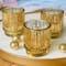 Kate Aspen® Gold Vintage Ribbed Glass Tealight Votive Candle Holder Set